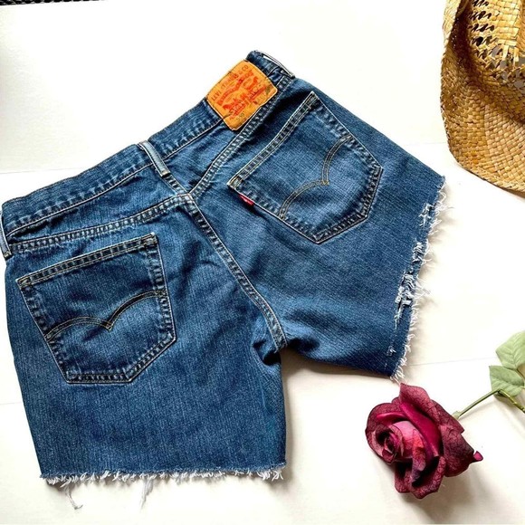 Levi's Pants - LEVIS 559 Vintage Y2K Cut Off Jean Shorts Size 32 High Waisted Frayed Distressed
